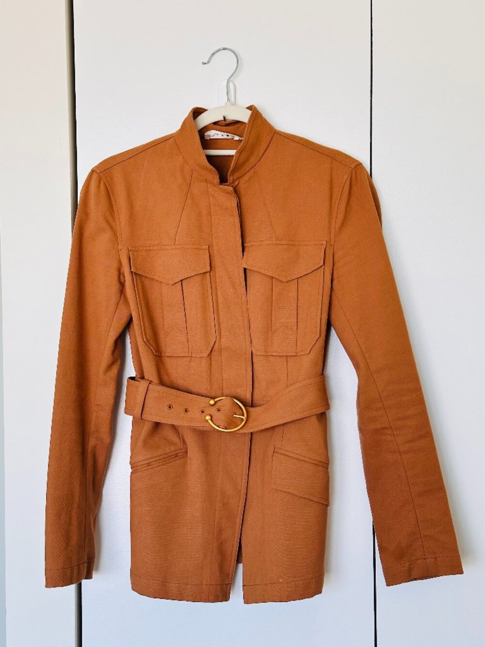 ALC Brick Color Cotton Utility Jacket with Buckle Belt - Size 0